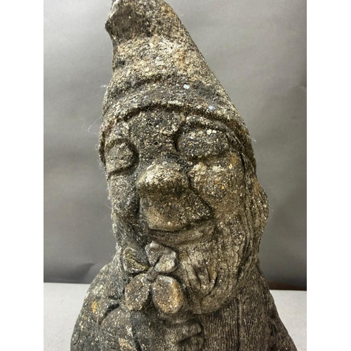 109 - Pair of stone gnome garden statues