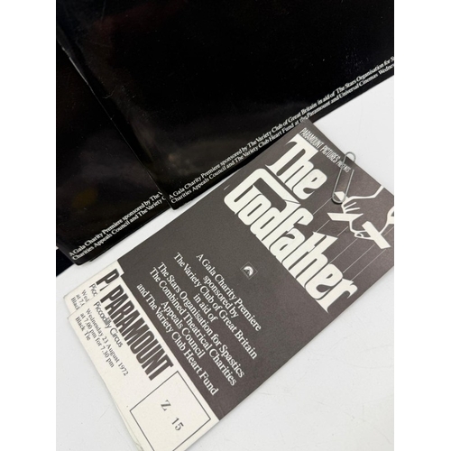 113 - Movie Memorabilia: Two UK Premiere Programmes for The Godfather movie from the 23rd August 1972 alon... 