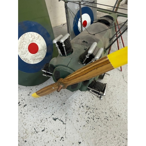 127 - Extra large model of WW1 biplane (Sopwith camel) with wings and struts intact/ Ready for radio contr... 