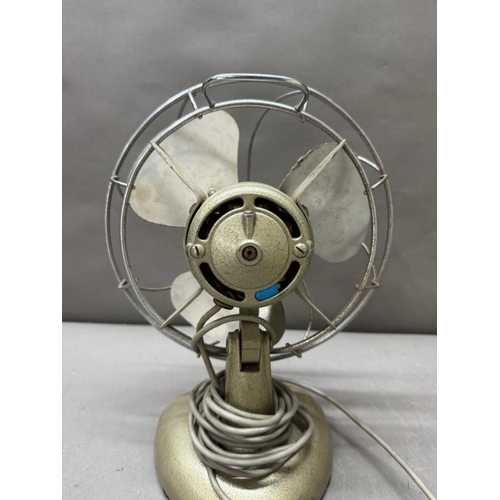 130 - A Mid Century Frost and Co metal desk fan