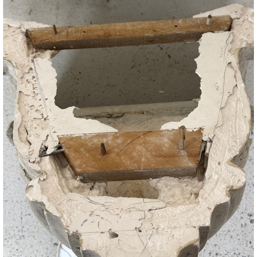 143 - Two plaster wall hanging planters H52cm