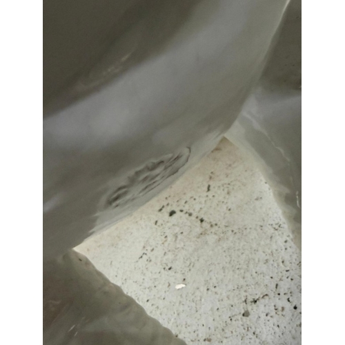 145 - A white glazed china elephant planter H49cm W62cm
