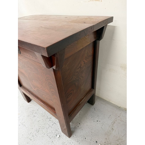 147 - A large Korean style rice chest featuring a slightly large two panel hinged top H102cm W100cm D66cm