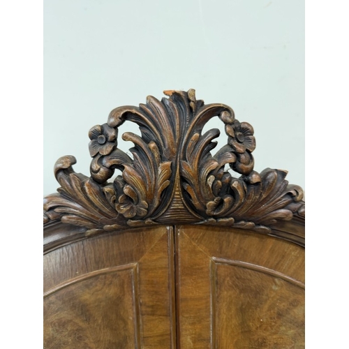 148 - A Queen Anne style cocktail cabinet on cabriole legs H185cm W104cm D52cm