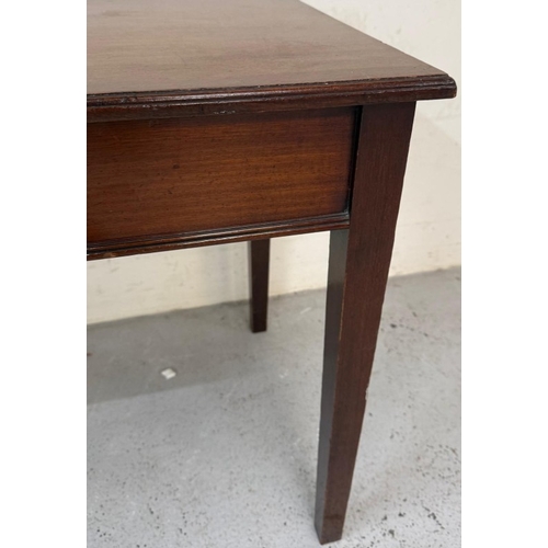 152 - A mahogany side table on tapering legs H63cm W90cm D50cm