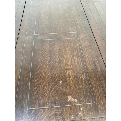 153 - A mahogany dining table on baluster legs with removable top revealing a green base snooker table H79... 