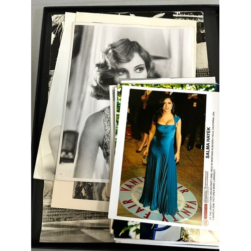 159 - A large collection of black and white and colour still images and headshots of various actresses and... 