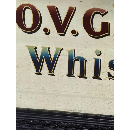 163 - An Usher's O.V.G Whisky over mantle pub mirror 142cm x 91cm