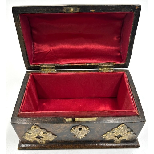 179 - A domed wooden desk stationary casket