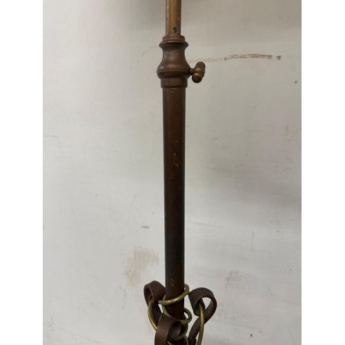 415 - An Arts and Crafts style brass standard lamp