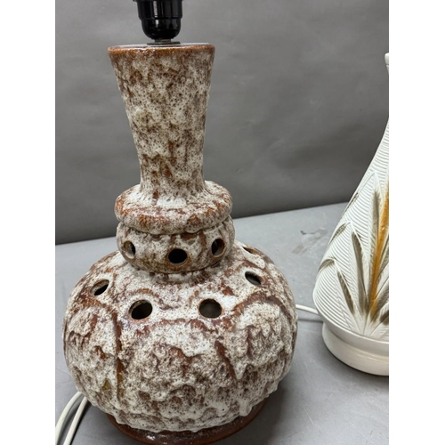 418 - Two Mid Century lamps, one Fat Lava , glazed West German