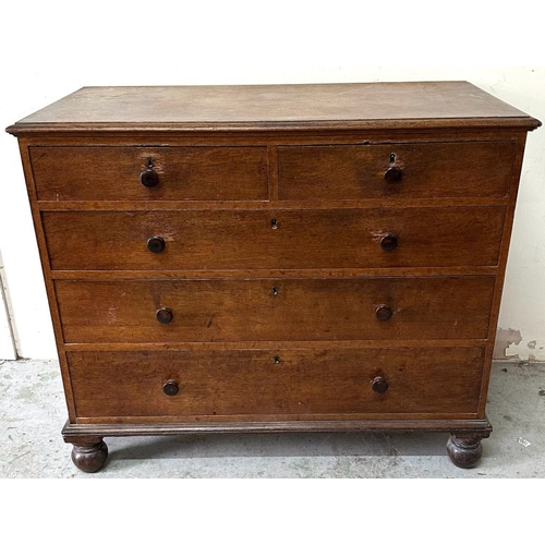87 - A mahogany chest of drawers featuring two short drawers over three long drawers AF H93cm W110cm D57c... 