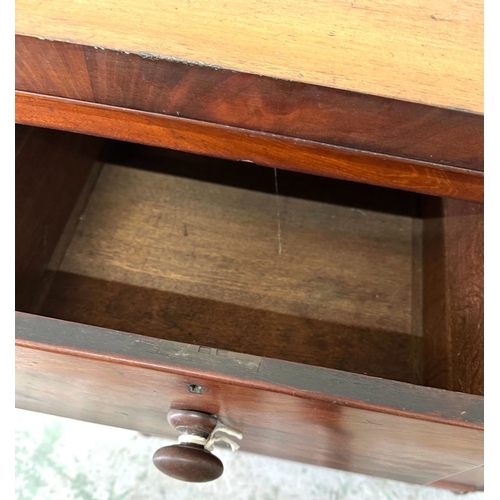 92 - A mahogany chest of drawers comprising two short over three long H121cm W106cm D50cm