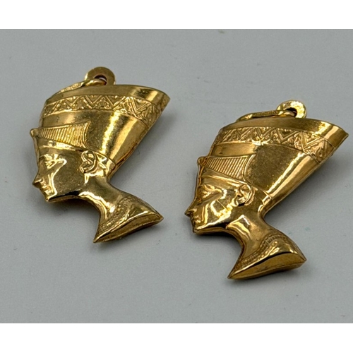 621 - Two Egyptian themed 9ct gold pendants with approximate combined weight of 3.3g
