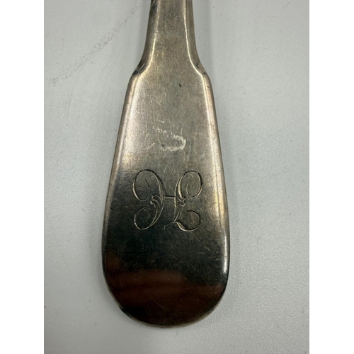 Two silver serving spoons various hallmarks. Approximate total weight 143g