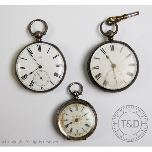 135 - A Baume Geneve open face pocket watch, early 20th century, the white metal case enclosing a circular... 