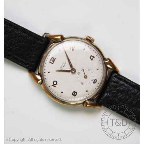 147 - A Girard Perregaux gentlemen's wristwatch, the circular face with Arabic and dot dial with subsidiar... 