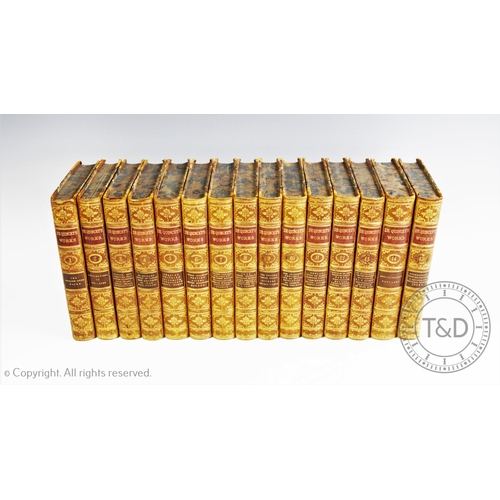 345 - DE QUINCEY (T), THE WORKS, 15 volume set, second edition, half leather bindings with marbled boards,... 