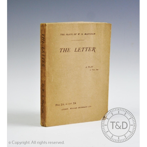 374 - MAUGHAN (W.S) The Letter, A Play in Three Acts, London, William Heinemann Ltd, Note: with inscriptio... 