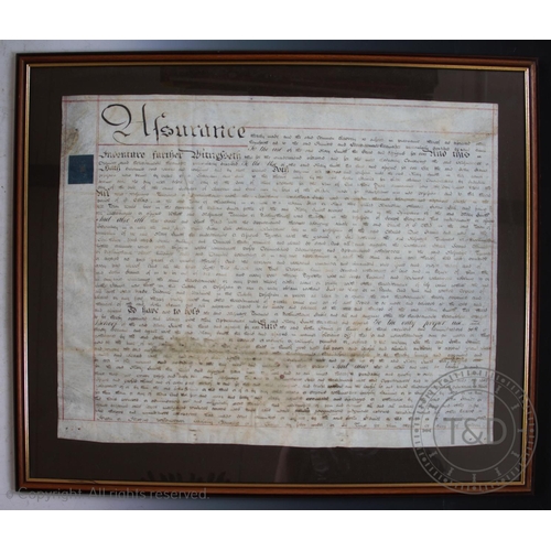 401 - Four early 19th century indentures on vellum with Shrewsbury and Shifnal interest, relating to deali... 