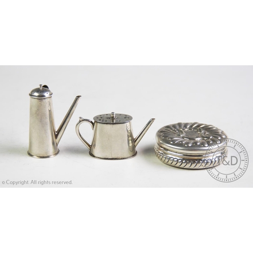 74 - Two silver novelty salt and pepper pots, Cornelius Desormeaux Saunders & James Francis Hollings Shep... 