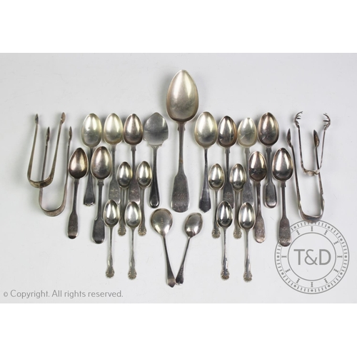 83 - A set of eight silver tea spoons, Josiah Williams & Co, London 1917, with an assorted collection of ... 