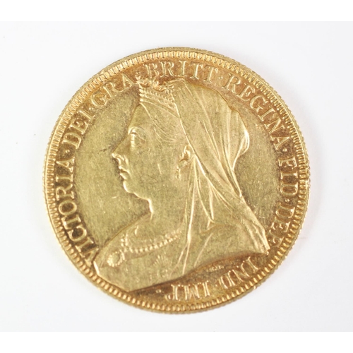 133 - A Victorian gold double sovereign, £2 piece dated 1893, weight 16gms