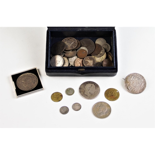 107 - A collection of silver and cupro-nickel English and foreign coinage, to include; a Carolus III 8 Rea... 