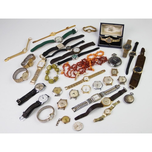 159 - A quantity of wristwatches and movements, to include; Omega, Rotary, Lorus, Smiths, Sekonda and othe... 