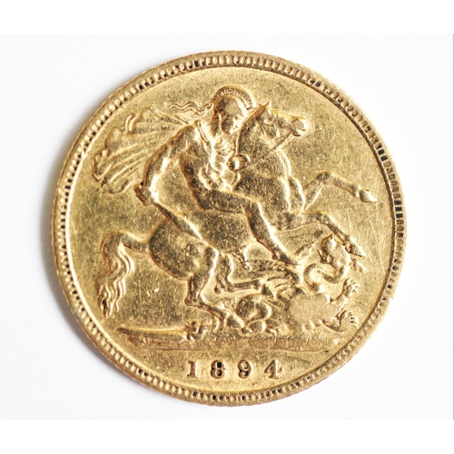 131 - A George IV gold half sovereign dated 1827, with a Victorian gold half sovereign dated 1894, gross w... 