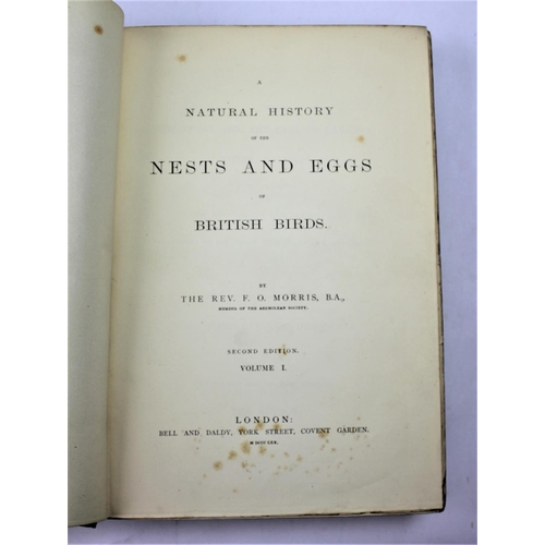 394 - MORRIS (REV F), A NATURAL HISTORY OF THE NESTS AND EGGS OF BRITISH BIRDS, 3 vols, 2nd edition, compl... 