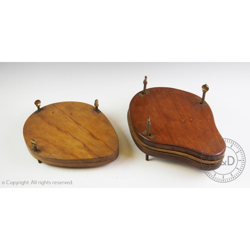 442 - Two lawn tennis presses circa 1890, comprising a mahogany multi-press with brass fittings and two di... 