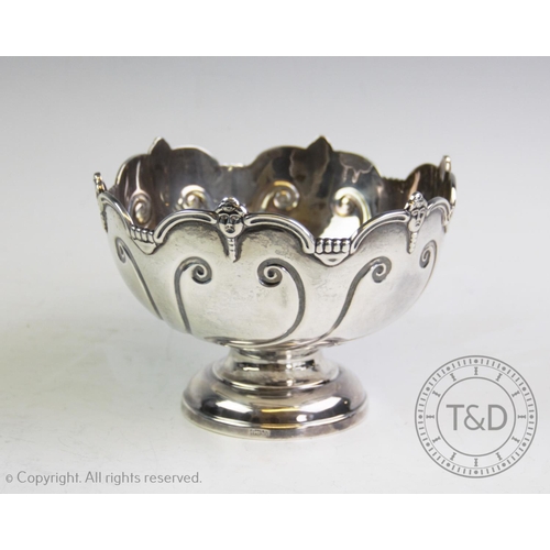 63 - An Edwardian silver presentation bowl, Fattorini & Sons Ltd, Sheffield 1907, with spirally embossed ... 