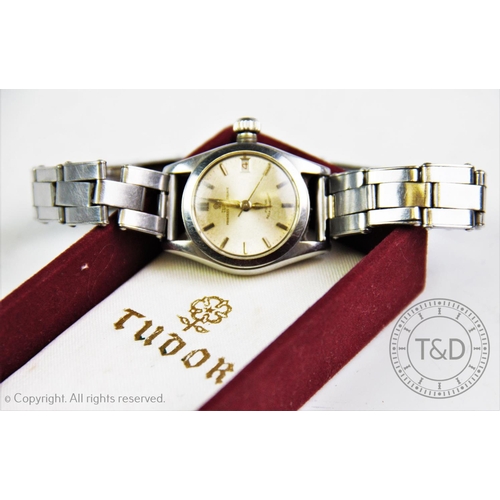 81 - A Rolex Tudor Princess Oysterdate lady's wristwatch, the stainless steel case enclosing a rotor self... 