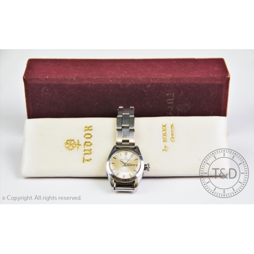 82 - A Rolex Tudor Princess Oysterdate lady's wristwatch, the stainless steel case enclosing a rotor self... 