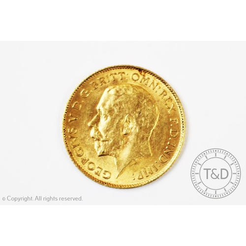 114 - A George V gold half sovereign dated 1911, gross weight 3.9gms