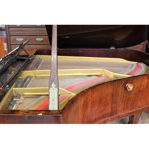 782 - A Beckhardt rosewood baby grand piano, circa 1880,  signed 'Eherington & Sons, Richmond , Surrey, Be... 