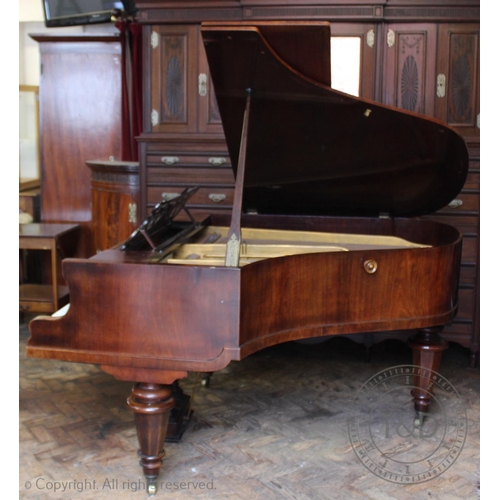 782 - A Beckhardt rosewood baby grand piano, circa 1880,  signed 'Eherington & Sons, Richmond , Surrey, Be... 