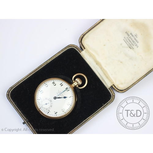 93 - A 20th century pocket watch, Northern Goldsmiths Co, the yellow metal case stamped '375', enclosing ... 