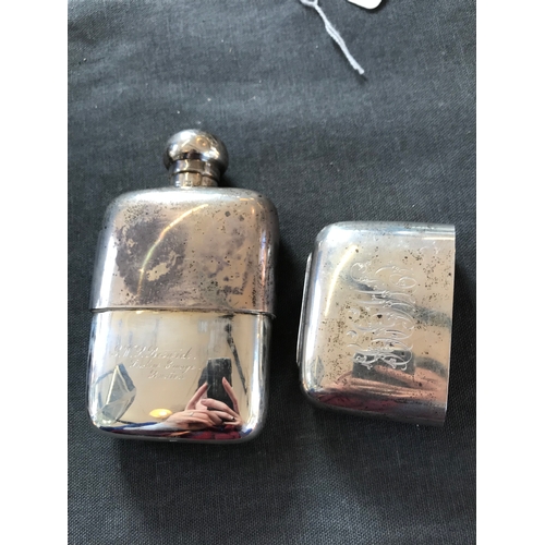 28 - A George V silver hip flask, W & G Neal, London 1911, the rectangular body with detachable silver st... 