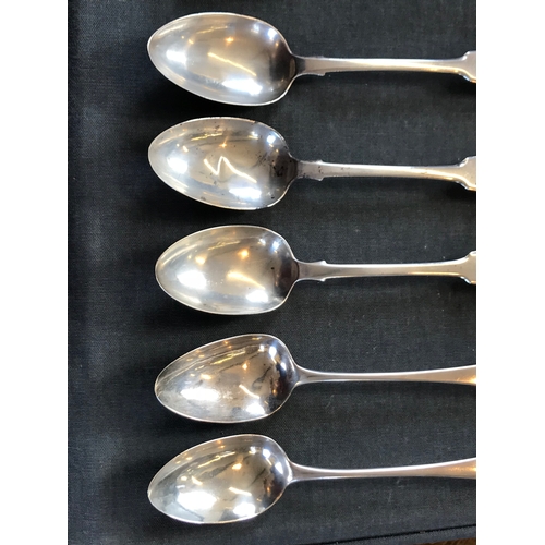 4 - A pair of Georgian silver tablespoons, Peter and Ann Bateman, London 1835, together with three Victo... 