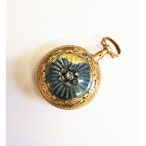 86 - A lady's pair cased fob watch, 19th century and later, key wind, gilt dial with black roman numerals... 