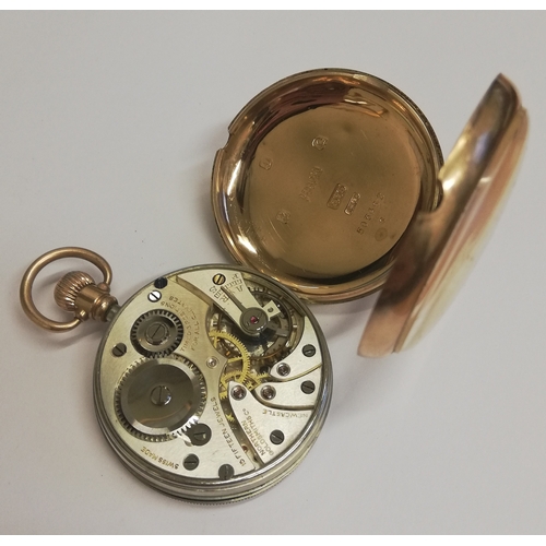 93 - A 20th century pocket watch, Northern Goldsmiths Co, the yellow metal case stamped '375', enclosing ... 