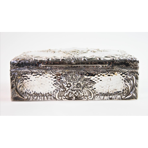 1 - An Edwardian silver cigar case of large proportions, Joseph Braham, London 1902, the rectangular for... 