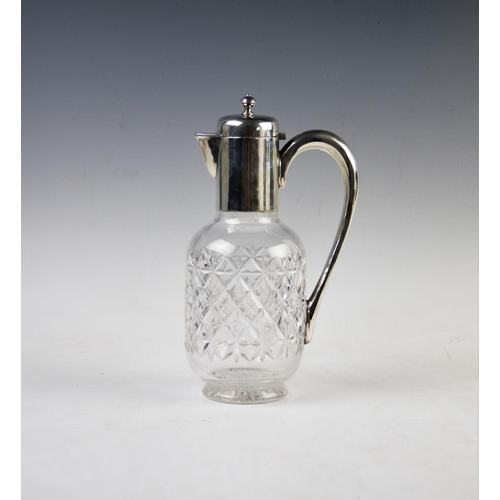 42 - An early Edwardian silver mounted claret jug, James Dixon & Sons Ltd, Sheffield 1901, plain polished... 