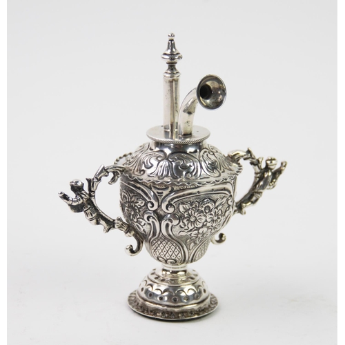 68 - A Victorian silver wax jack, possibly William Comyns & Sons, London 1889, designed as a two handled ... 