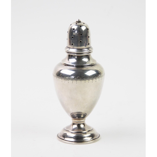 75 - A silver sugar caster, Bert Gordon, Birmingham 1971, of baluster form, with pierced removable cover ... 