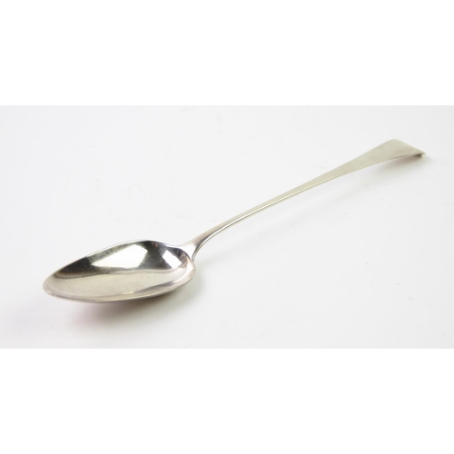 77 - A George III Old English pattern silver basting spoon, probably Richard Crossley, London 1798, 30cm ... 