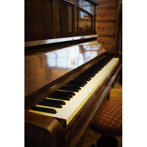 828 - An early 20th century Chappell of London walnut upright overstrung piano, 127cm H x 147cm W x 68cm D