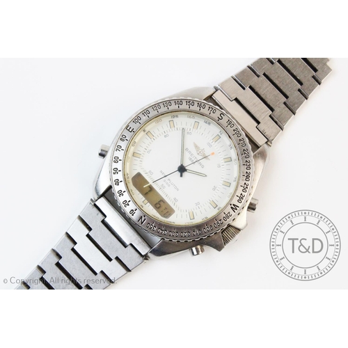 111 - A Gentleman's stainless steel Breitling New Pluton 3100, the cream dial with luminous markers and ha... 